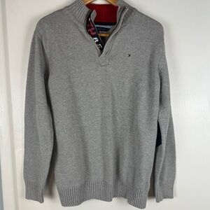 Tommy Hilfiger Gray Zip-Up Sweater